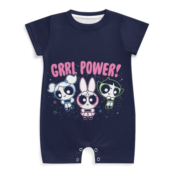 The Powerpuff Girls Baby Romper Short Sleeve Bodysuits Soft Rompers Summer Clothes One-Piece Jumpsuits Outfits 0-3M