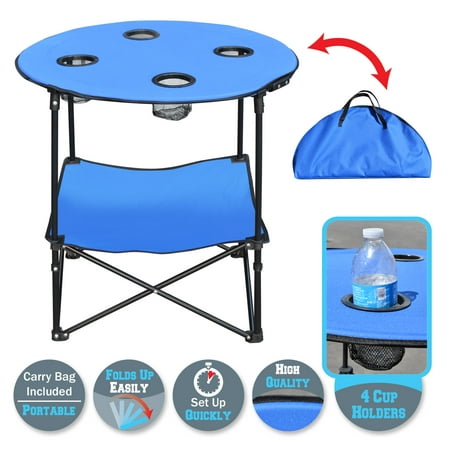 Sunrise Dia 27 5 Foldable Picnic Round Table 4 Cup Holder 2