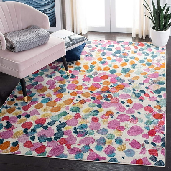 Safavieh Lillian Collection LLN380Q Abstract Area Rug, 5' 3" x 7' 7", Rose/Gold