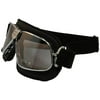 Nannini Cruiser Leather Goggles (Black Frame/Silver Mirror Lens)