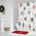 thumbnail image 6 of Gallickan Christmas Shower Curtain, Snowflake Pattern Bath Curtain, Fabric Bathroom Decor, No-Drill Installation, with 12 Hooks, for Holiday Bathroom Decoration, Gray, 6 of 6