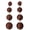 Brown/Gold-Tone, variant on Women's Quadruple Thread Floral Bottom Lantern Ball Dangle Earrings, Brown/Gold-Tone