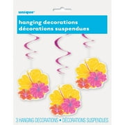 26" Hanging Hawaiian Flower Luau Decorations, 3-Count
