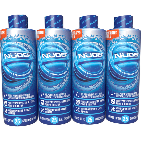 NuDEF Diesel Exhaust Fluid Anti-Crystal Treatment - Treats 100 Gallons - DEF Additive & Stabilizer - Pack of 4