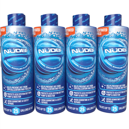 NuDEF Diesel Exhaust Fluid Anti-Crystal Treatment - Treats 100 Gallons - DEF Additive & Stabilizer - Pack of 4