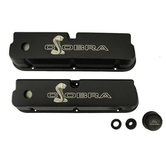 Ford Racing M-6582-LE302SBK SBF Black Valve Cover with Cobra Logo