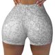 thumbnail image 2 of Fotbe Silver Mosaic Shorts Sin Costuras – Shorts Deportivos de Cintura Alta para Mujer, Elásticos para Gimnasio, Yoga, Running o Ciclismo-XX-Large, 2 of 8