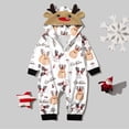 thumbnail image 3 of Baqcunre Family Christmas Pajamas Matching Sets,Babys Merry Christmas Sets Khaki Prints Hooded Zipper Jumpsuit Family Outfit Lounge Set,Baby Pajamas Christmas Pajamas Khaki 6M, 3 of 7
