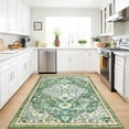 thumbnail image 6 of Findosom 3'x5' Vintage Boho Area Rug, Machine Washable Rugs Non Slip Distressed Indoor Rug,Large Retro Area Rug Floor Carpet for Bedroom Dining Room Entryway Office Decor,Green, 6 of 7
