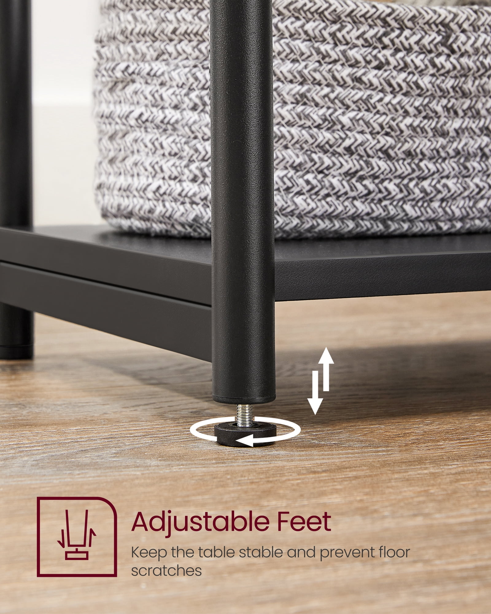 Side Tables Set of 2 Small End Table Nightstand for Living Room Bedroom Rectangle Black