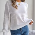 thumbnail image 2 of Vedolay Women's Tops Women's 2023 Lantern Long Sleeve Crewneck Sweater Casual Solid Color Pullover Tops,White L, 2 of 4