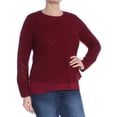 thumbnail image 2 of Lucky Brand Womens Nico Chiffon-Hem Knit Sweater, Red, Large, 2 of 3