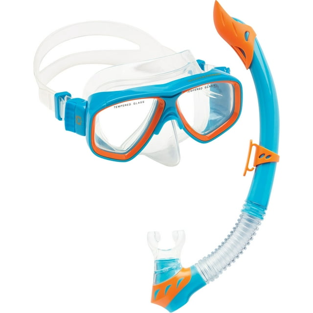 Combo de Snorkel CRESSI Rocks para Niños Azul/Naranja