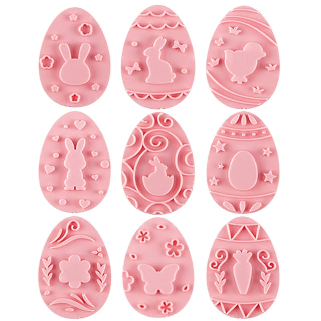 ADDHAT 9Ud Para Galletas En Rosa Con Formas De Pascua Y Modelado Fácil Para Cocina