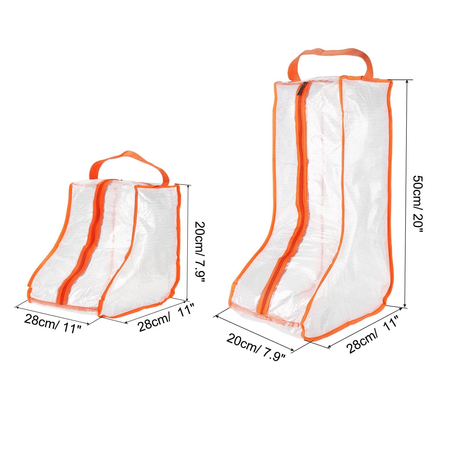 Uxcell Boots Storage Bag, Dust Proof Tall / Short Boots Carry Bags for Travel, Orange 4 Pack
