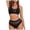 Black, variant on WREESH Womens High Waisted Bikini Swimsuit Fishnet Solid Color Swimsuit Slimming Hollow Mesh Split Three Piece Bikini Swimsuit Set Beach Bathing Suit Green