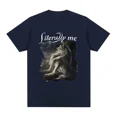 thumbnail image 4 of Camiseta divertida con estampado de lobo sentado literalmente yo, camiseta informal de algodón de manga corta de gran tamaño para hombre, camiseta vintage de hip hop unisex, 4 of 5