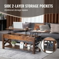thumbnail image 5 of SKYSHALO Elevating Coffee Table, 47.5-inch Rectangular Table with Additional Storage Compartments, Lift-Up Top Design for the Living Room, in Brown, 5 of 9