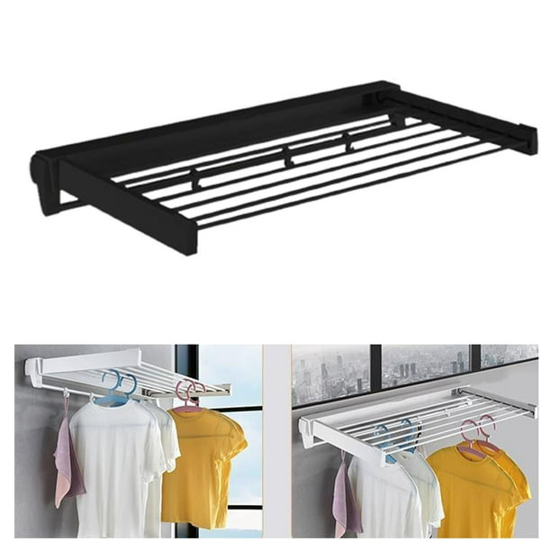 Hanger Rack Clothes Hanger Rack Wall Clothes Drying Rack Folding Clothes Drying Rack Laundry Drying Rack scarf belt hanger closet organization hangers foldable expandable Clothes Rack Save Black Walma...