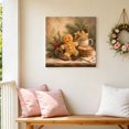 thumbnail image 6 of Canvas Wall Art, Christmas Framed Canvas Prints for Bathroom Desk, Xmas Botanical Farmhouse Small Gallery Wrapped Wall Decor for Home Office, Gifts, 8"x8" Ship Next Day, 6 of 9