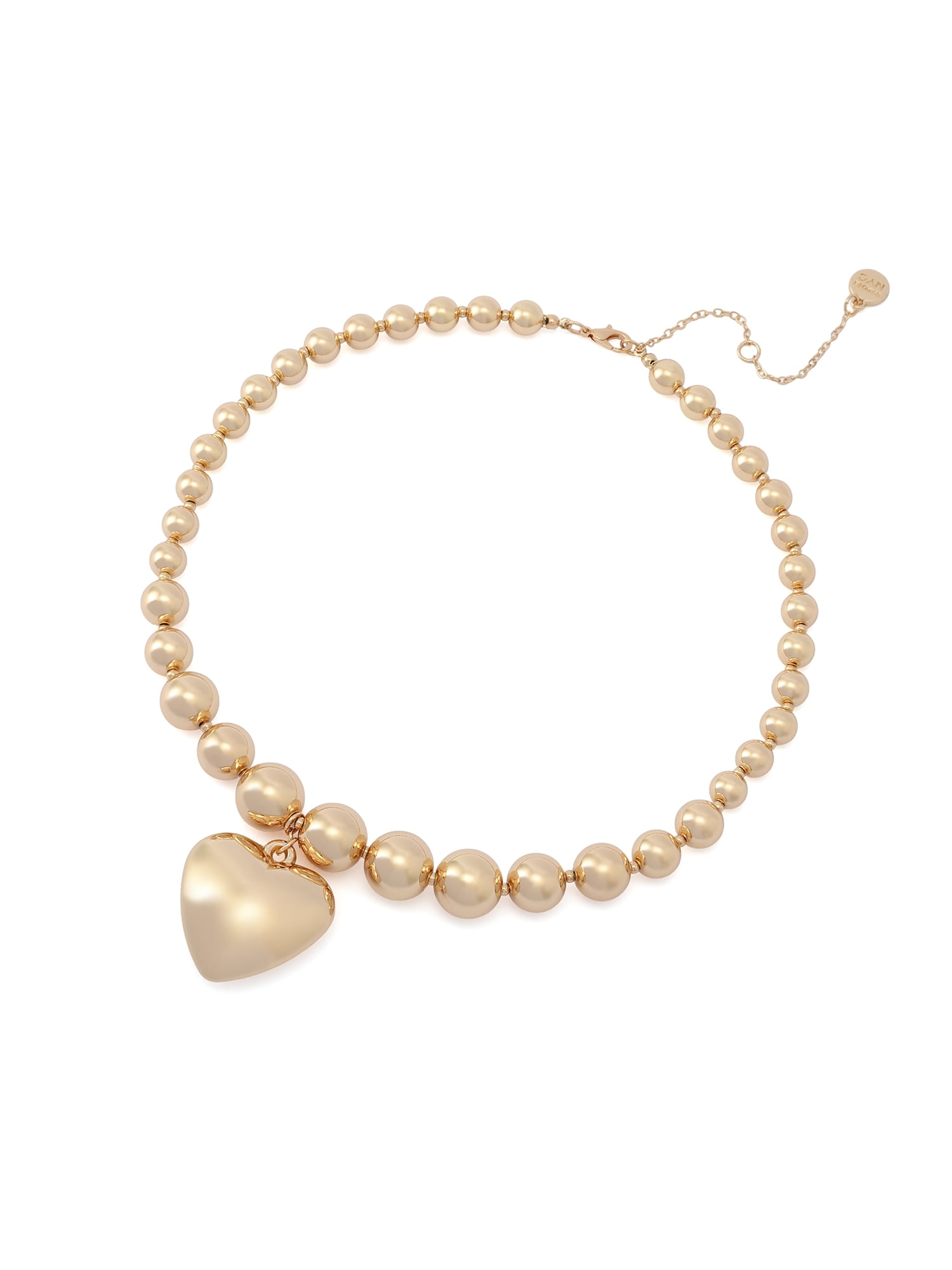 Madden NYC Women's Fashion Gold-Tone Puffy Heart Pendant Necklace