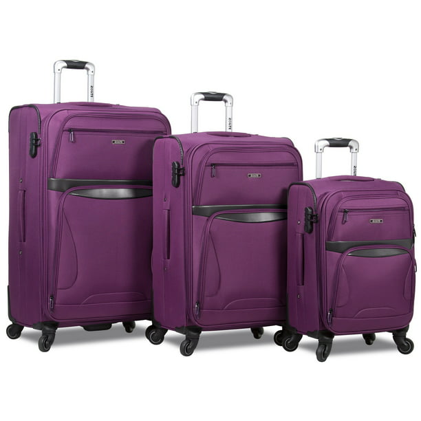 Rolite Explorer 3-Piece Expandable Spinner Luggage Set - Purple ...