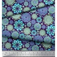 thumbnail image 3 of Soimoi Purple Rayon Fabric Blue Mandala Print Fabric by the Yard 42 Inch Wide, 3 of 3