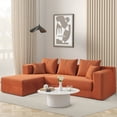 thumbnail image 3 of 106.5” Sectional Sofa with Chaise, YINIX 3 Seater L-Shaped Sofa Couch for Living Room, Orange, 3 of 7