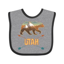 Inktastic Utah Vacation Bear Silhouette Boys or Girls Baby Bib