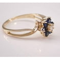thumbnail image 4 of 2 Ct Round Cut Simulated Blue Sapphire Engagement Ring In 14k Yellow Gold Plated, 4 of 5