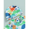 thumbnail image 5 of Wassery Kids Boys One-Piece Swimsuit Toddler Summer Cartoon Dinosaur Printed Bathing Suits Baby Boys Short Sleeve Zipper Rash Guard Swimwear Beachwear 0-4T, 5 of 8
