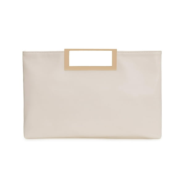 Bolso de mano Charming Tailor Fashion de piel sintética para mujer, color crema