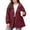 Wine, variant on Uaswgudfs ​Women's Autumn Utility Rain Jacket - Hooded Relaxed Fit with Snap Buttons & Drawstring Waist Lightweight Design​