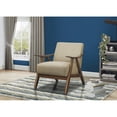 thumbnail image 5 of Lexicon Damala Collection Retro Inspired Wood Frame Accent Chair, Light Brown, 5 of 7