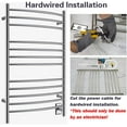 thumbnail image 4 of HEATGENE Towel Warmer Wall Mount Electric Plug-in/Hardwired Heated Towel Rack Brushed, 4 of 7