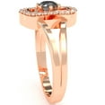thumbnail image 5 of Split Band Black Onyx Diamond Cocktail Ring In 14k Rose Gold, 5 of 6