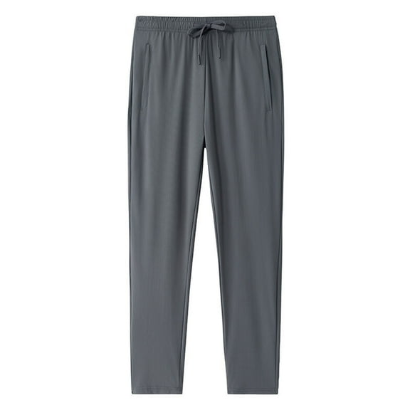 JUUYY Men's Sports Pants Plus Size Comfortable Straight Leg Elastic Drawstring Waist Lightweight Running Joggers Quick Dry Pants Gray XXXXXL