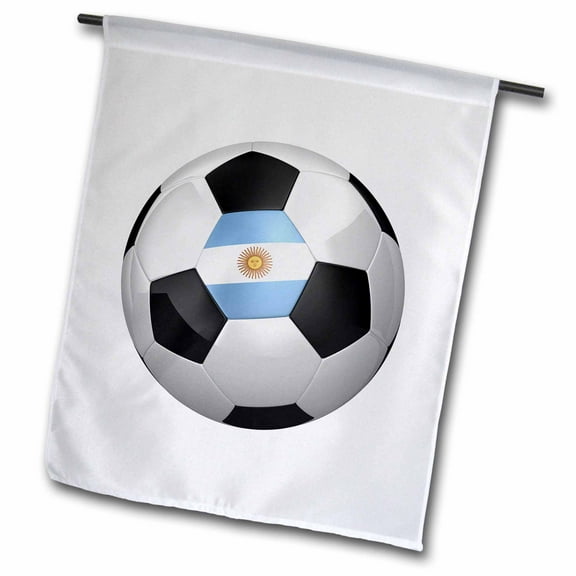 3dRose, Argentina argentinean argentinian argentinan flag banner soccer ball national country, 12 x 18 inch Garden Flag