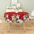 thumbnail image 4 of Nanqianyi Merry Christmas Round Tablecloth 60 inch Winter Snowman Santa Claus Circular Table Cloth for Round Tables Family Dinner Decor, 4 of 10