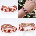thumbnail image 5 of Boho Strawberry Flower Embroidered Bracelet Handmade Braided Bracelet Friendship Wrap Bracelets Thread Woven Wristbands, 5 of 19