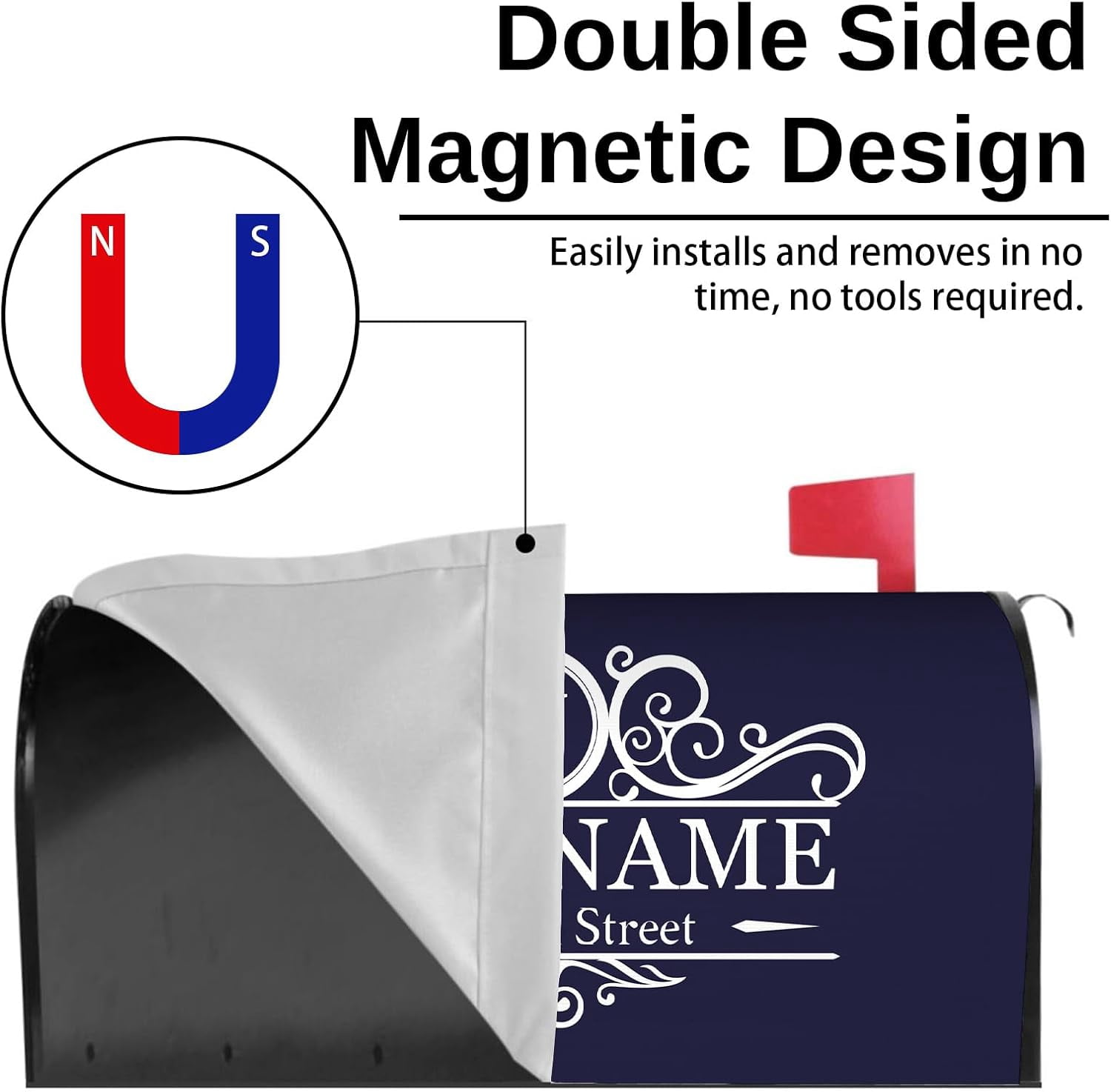 Custom Mailbox Covers Magnetic Add Photo Logo Family Name House Address Text Customized Mailbox Post Cover Double-Sided Printing Waterproof for Festival Holiday Outdoor Decor Garden Yard