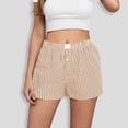 thumbnail image 2 of hoksml Women Gingham Plaid Pajama Shorts, Elastic High Waist Loose Fit Sleep Boxer Shorts, Lightweight Casual Lounge Shorts, 2 of 6