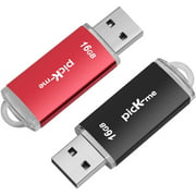 picK-me USB2.0 Flash Drive, 2 PCS USB Memory Stick Drives Bulk, for Data Storage and Share, for Desktop/Laptop/Smart