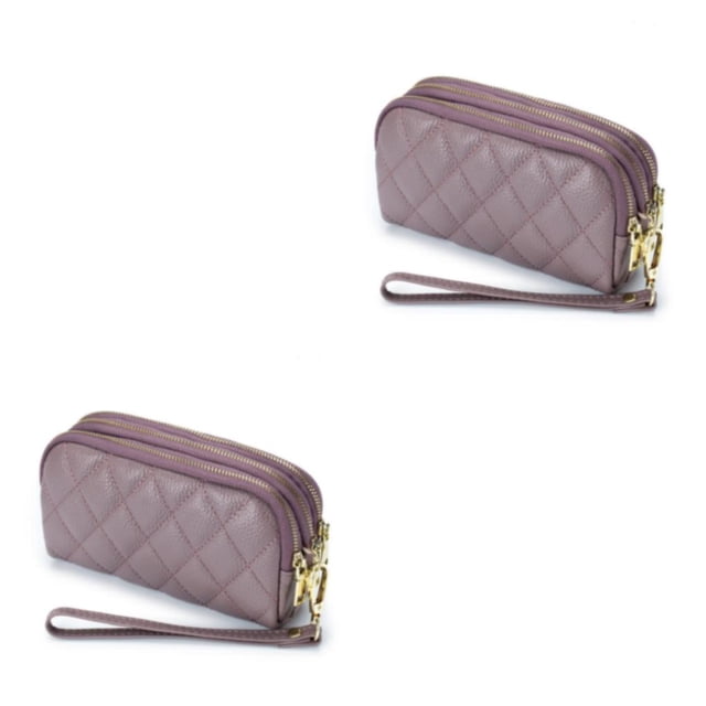 Minnieouse Carteras de moda para mujer, tarjetero de diseño largo de PU de Color sólido, monedero de bolsillo con tres cremalleras, monedero Type5 NO5