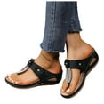 thumbnail image 5 of IUJSOY Womens Flip Flops Summer Wedge Shoes Cushion Footbed Boho Sandals Orthopedic Dress Slides, 5 of 9