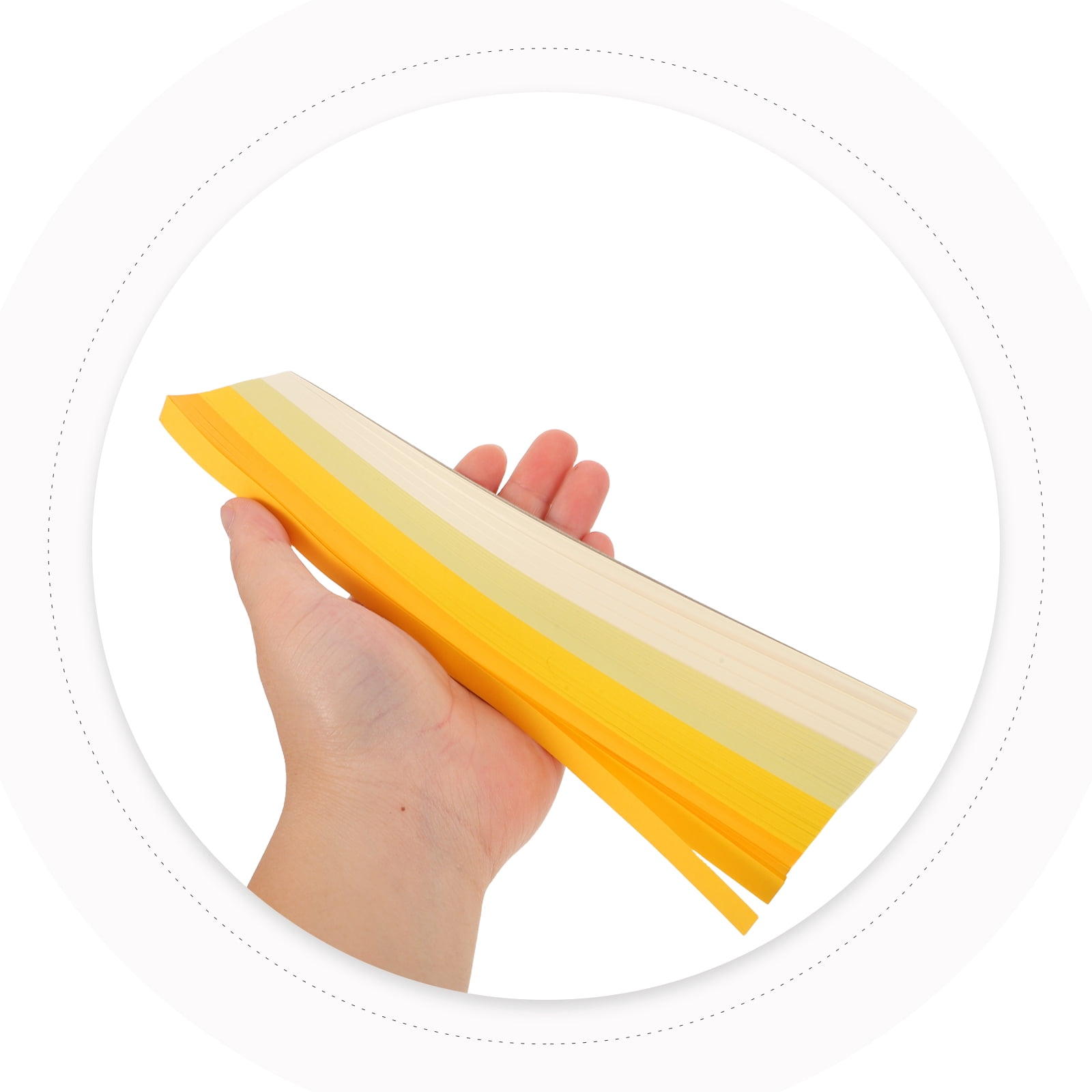 OUNONA 5400Pcs Japanese Inspired Double Sided Origami Paper Yellow for Star Folding and Artistic Crafts