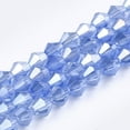 thumbnail image 2 of Electroplate Glass Beads Strands AB Color Plated Faceted Bicone Cornflower Blue 6x5.5~6mm Hole: 1mm about 47~48pcs/strand 10.83 inch(27.5cm), 2 of 2