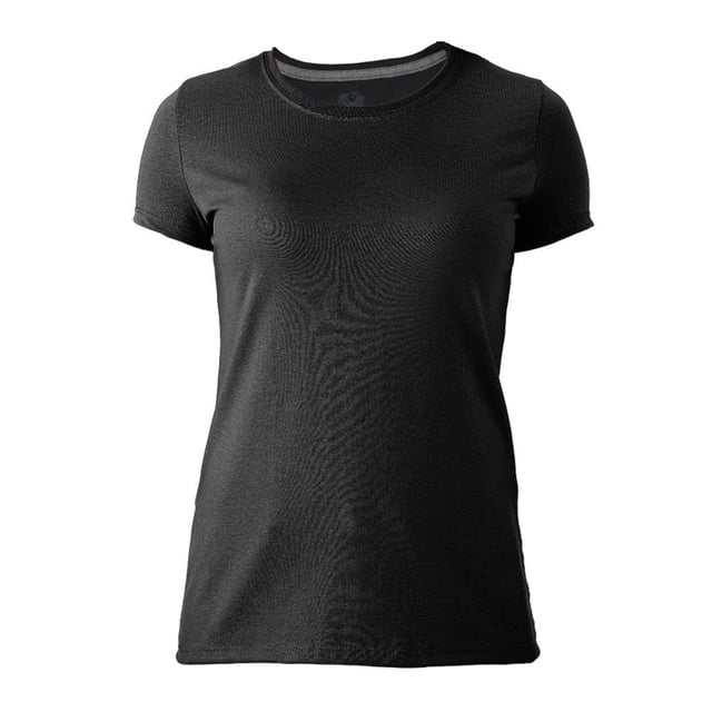 Playera Fruit Of The Loom para Mujer, Cuello Redondo Manga Corta Negro Talla EG