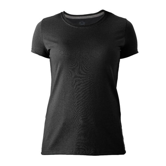 Playera Fruit Of The Loom para Mujer, Cuello Redondo Manga Corta Negro Talla EG