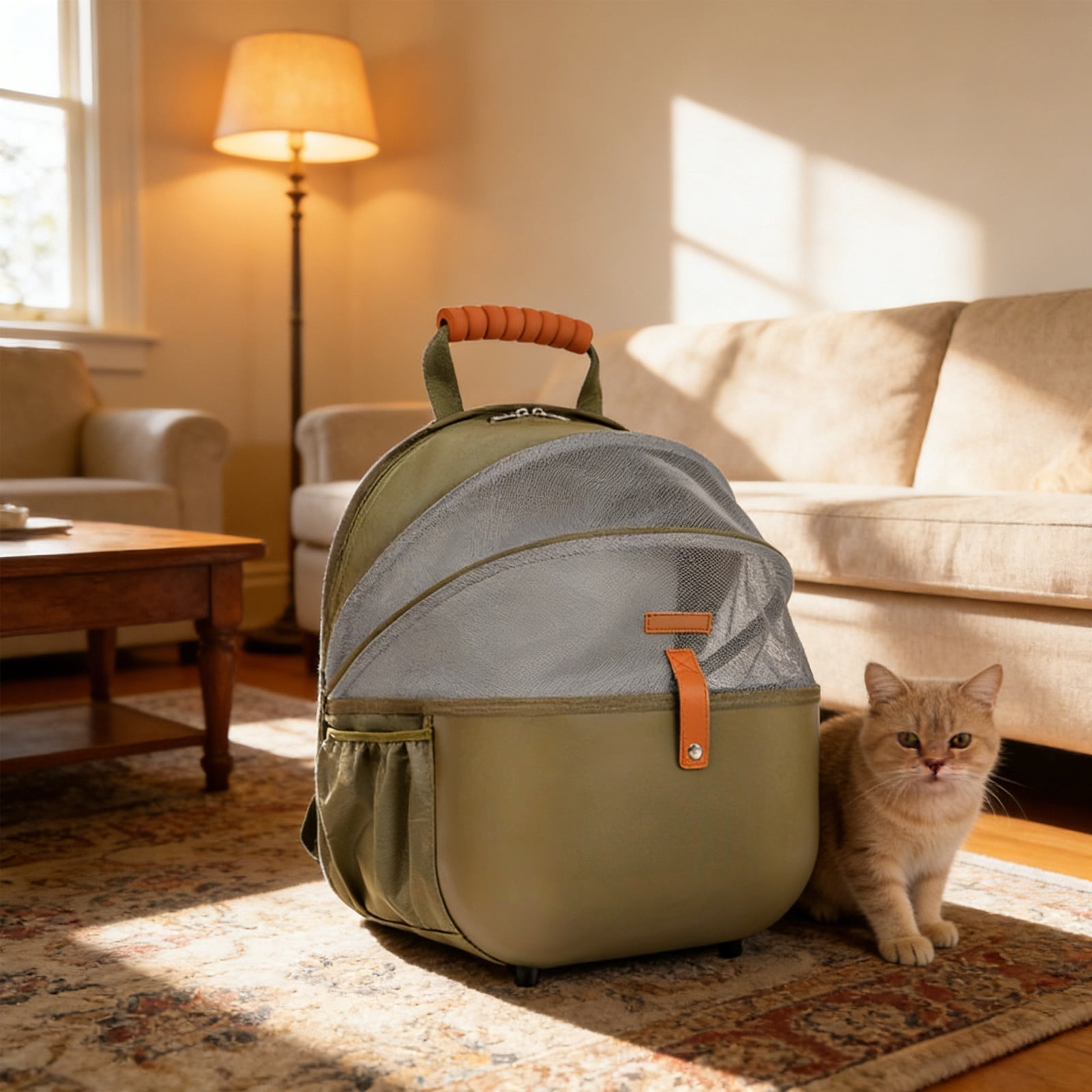 16.92X13.38X10.62 Inch Pet Backpack,Pet Cat Bag Out Portable Large Capacity Backpack Space Capsule Breathable Dog To Go With Supplies,Pet Supplies